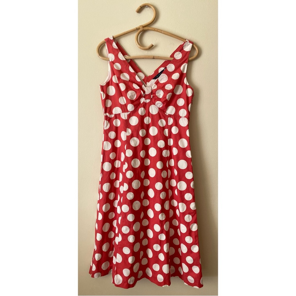 boden red polka dot dress